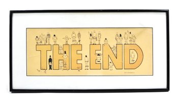M.J. Blakebrough ' THE END' Humorous Figural Nudes Print, 1987, Framed