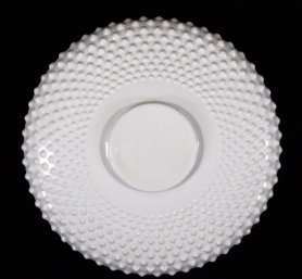 Large Vintage Milk Glass Hobnail Round Platter / Cake Plate