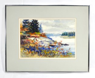 Shirley L. Davis (1923-2022) ' Hidden Cove' Watercolor Painting