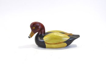 Vintage Redhead Drake Duck Decoy, Carved & Painted Wood