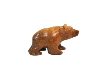 Small Vintage Hand-Carved Stone Bear Figurine