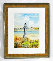 Sister Paul Rita (1933–2009) Original New England Coastal Watercolor Celtic Cross