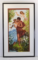 Thomas R. DeFronzo (1905-2005) Signed Romantic Garden Scene Gouache/Watercolor