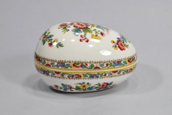 Vintage Coalport Ming Rose Bone China Egg-Shaped Trinket Box – England
