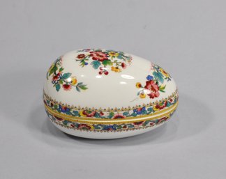 Vintage Coalport Ming Rose Bone China Egg-Shaped Trinket Box – England