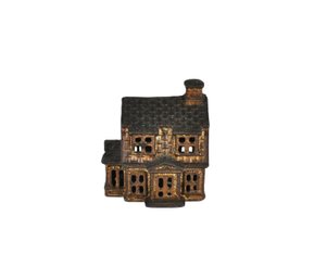 Antique A.C. Williams Miniature Cast Iron Colonial House Still Bank / Coin Bank