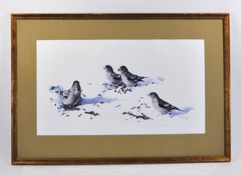Thea Flanagan (20th C.) Winter Birds, Signed & Numbered Print