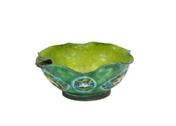 Antique Chinese Cloisonné Enamel Bowl / Ashtray – Floral Decoration