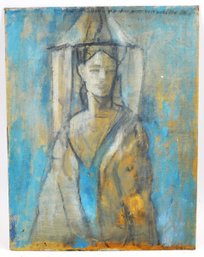Oil Painting On Canvas After Picasso ' Spanish Lady From The Island Of Majorca' - Signed