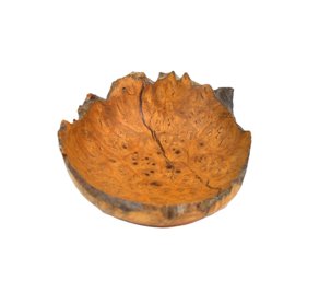 V. Riddell (2007) Small Signed Red Gum Burl Live Edge Wood Bowl