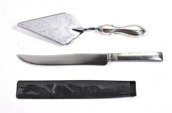 Sterling Silver Handle Cake Server & TH. Marthinsen Norway Sterling Knife