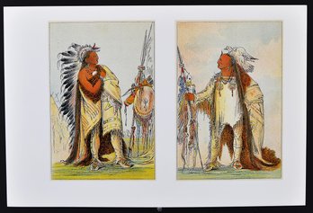 Vintage Lithograph After George Catlin  -  Indian Chief