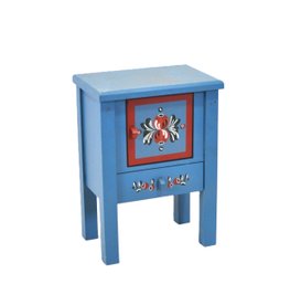 Miniature Hand-Painted Folk Art Cabinet