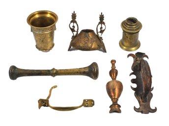 Vintage & Antique Brass Decorative Hardware Parts Lot