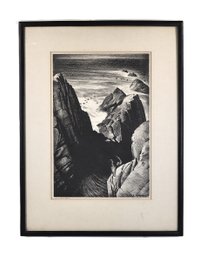 Eugene Kingman (American 1909-1975) 'rocks At Point Lobos' Signed Lithograph