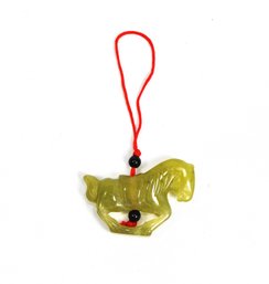 Vintage Chinese Carved Jade Horse Pendant Ornament