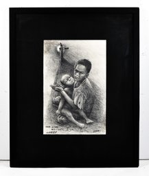 Yary Livan 'The Hunger Of Peace, 2002 Cambodia'  Pencil Drawing On Paper