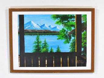 Dottie Munroe (20th Century) ' Inside-Outside' Framed Acrylic Landscape Painting
