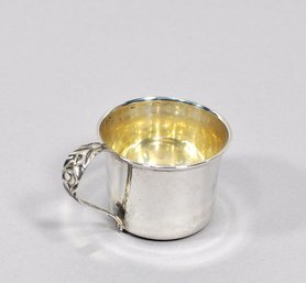 Vintage Manchester Silver Co. Sterling Silver Baby Cup #885 W/ Gilt Interior