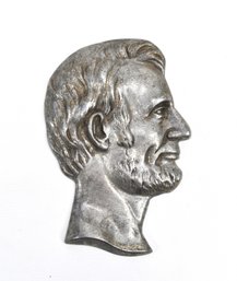 Vintage Abraham Lincoln Cast Metal Wall Plaque Relief Bust
