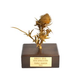 James Houston Bronze Thistle Sculpture For Roberta Segal TEMPLE HABONIM