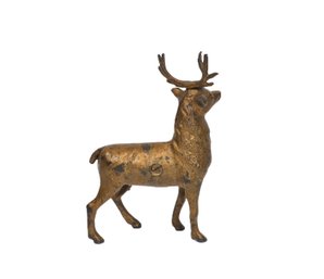 Antique 1910 A.C. Williams Cast Iron Stag Still Coin Bank - Deer Figure Savings Bank