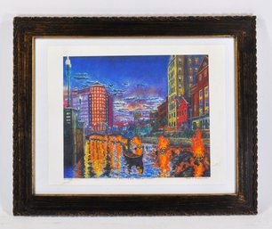 John A. Simonetti - ' Providence Reflections' Signed & Numbered Print, WaterFire Scene