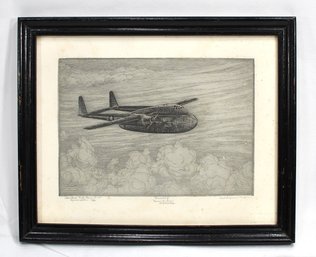 Kent Hagerman (1893-1978) ' Fairchild Packet Plane C-120' Etching  Special Edition 6/40
