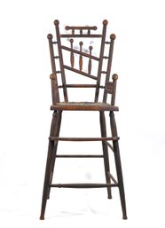 Antique 19th C. Spool-Turned Childs High Chair