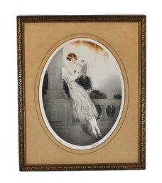 Charles Georges Ferville-Suan (1847 - 1925) ' The Little Pierrot' Colored Etching