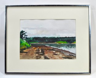 Richard Ressel (20th Century) Coastal Landscape Watercolor Painting