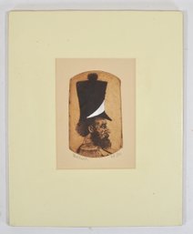 Joel Beckwith (Boston, 1949-) Limited Edition Etching  Portrait With Tall Hat