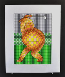 Victor Vasarely (1906-1997) ' The Golfer'  Limited Edition Silkscreen Print, Signed & Numbered