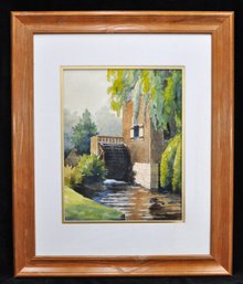 Arthur Gordon (20th Century) Original Watercolor 'Dexter Grist Mill, Sandwich, Mass.'