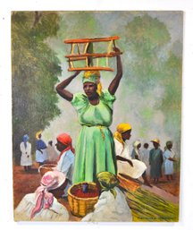 John Martini Watermulder (1916-2004) Haitian Market Scene ' Vendeuses Port-au-Prince'