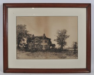 G.H. Randall (19th Century) Longfellow HouseWashington's Headquarters - Original Etching