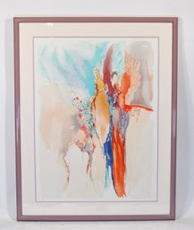 Jane Bazinet (American, B. 1941) 'Rainbow Frills' Signed Lithograph