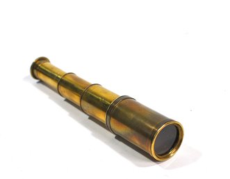 Miniature Antique Brass Draw Telescope / Spyglass, Nautical