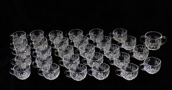 Vintage Set Of 30 Cut Glass Punch Cups