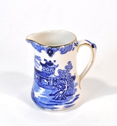 Antique English Blue & White Burleigh Ware 'Willow' Creamer Jug