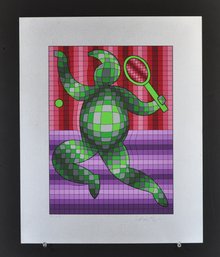 Victor Vasarely (1906-1997) ' The Tennis Player  Limited Edition Silkscreen Print, Signed & Numbered