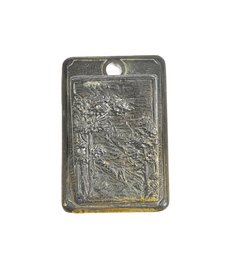 Antique Victorian Cast Metal Paper Clip With Landscape Scene