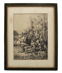 Carl Rickelt (1857-1944) The Wild Hunter 1882 Engraving