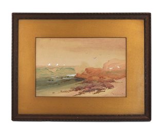W.F. Dell (19th/20th Century) Coastal Watercolor - Signed & Dated 1913