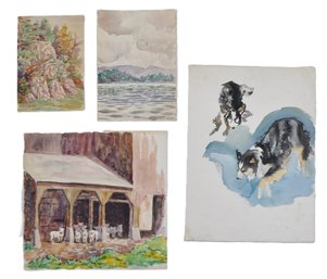 Elizabeth Williams Garstin (American, 20th C.) Three Landscape Watercolors From Artist Portfolio