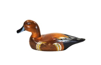 Vintage Decorative Hand-Painted Wooden Duck Decoy