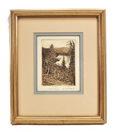 Alice Gibbons (20th Century) ' Gold Lake' Etching, Framed Landscape