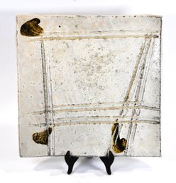 Studio Art Pottery Square Stoneware Platter, Signed