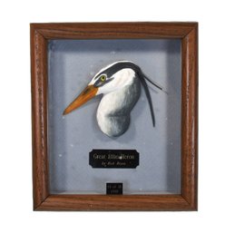 Rick Beyer (born 1959)  ' Great Blue Heron'  Carved Wood Relief