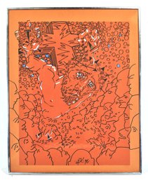 Alexander V. Kouznetsov (Russian-American, 20th C.) 'Crucifixion' Abstract Mixed Media